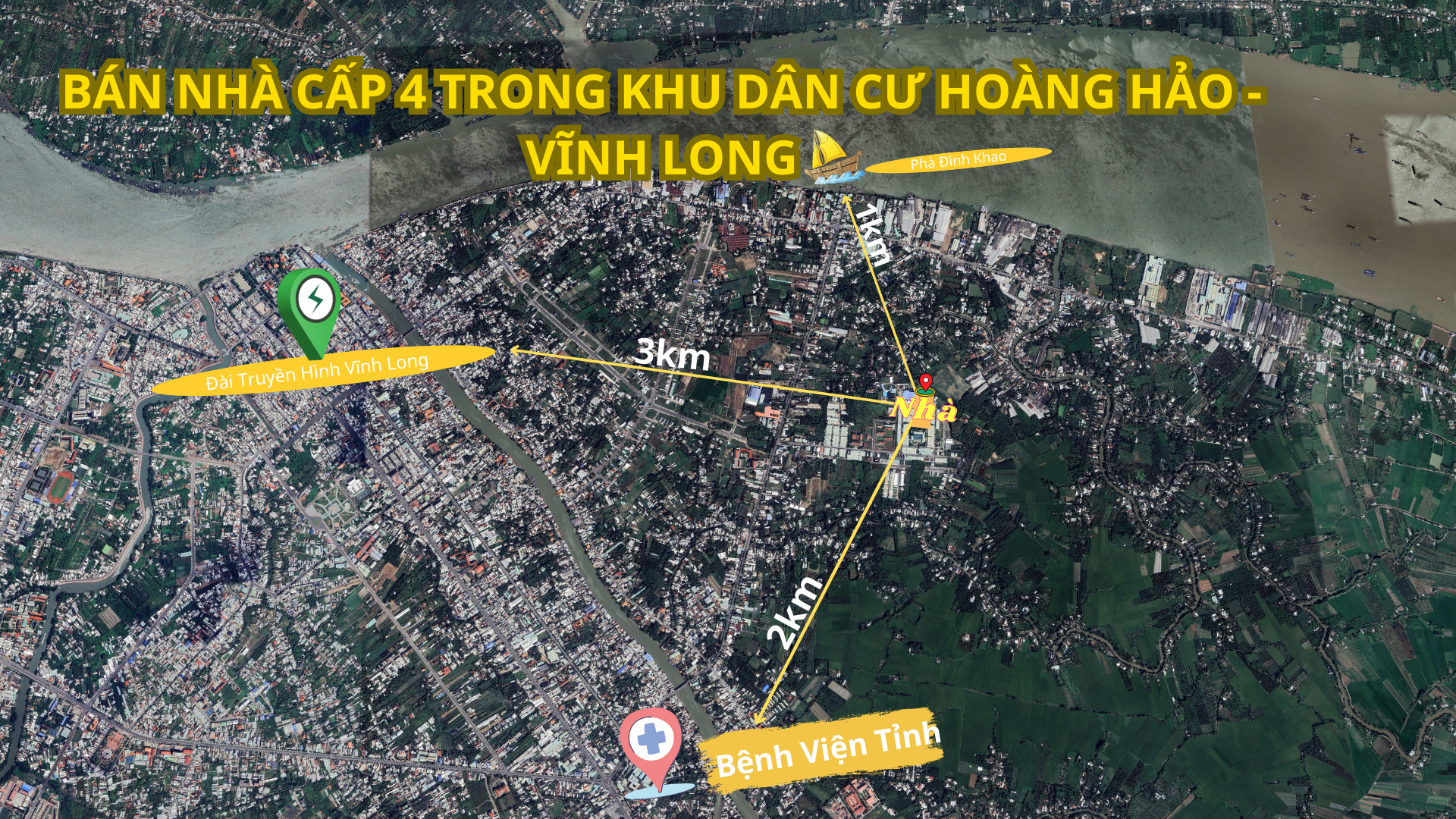 BÁN NHÀ CẤP 4 TRONG KHU DÂN CƯ HOÀNG HẢO - VĨNH LONG