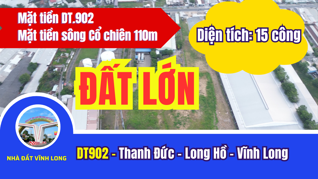 15,000m2 Đất Thanh Đức, Long Hồ - Mặt Tiền ĐT.902, Sông Cổ Chiên