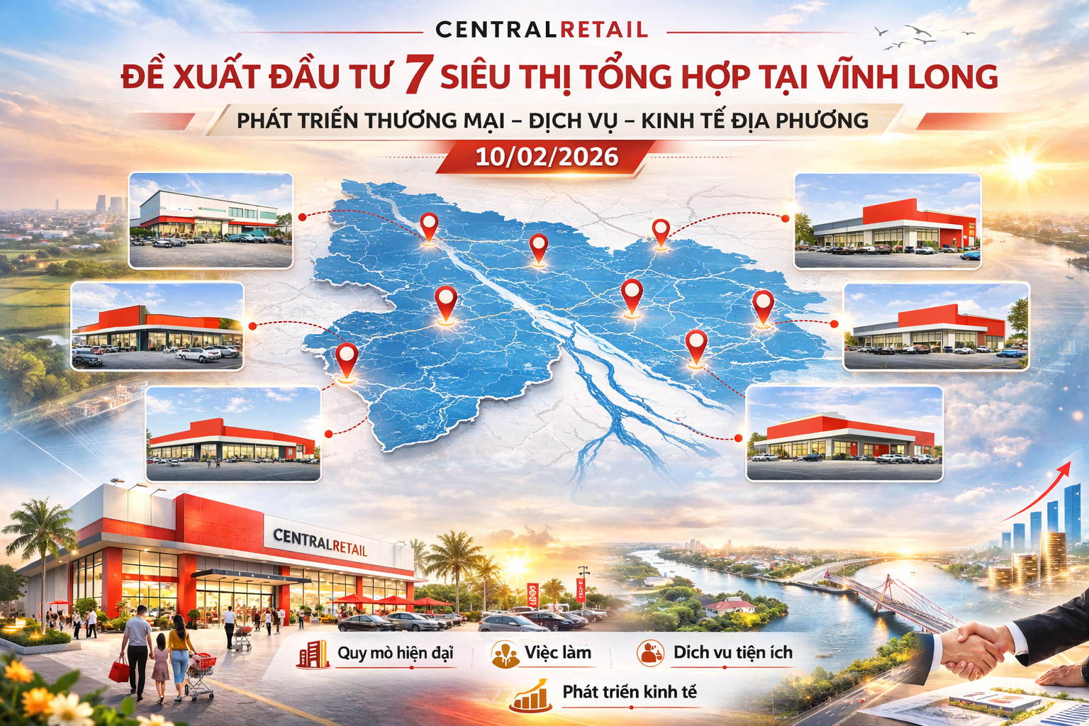 Central Retail đề xuất đầu tư loạt siêu thị tổng hợp tại Vĩnh Long